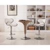 Roundhill Furniture Masaccio Faux Leather Airlift Adjustable Swivel Barstools, White, Set of 2 - 3 of 4