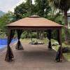 TiramisuBest 11'x11' Outdoor Pop-Up Gazebo,Removable Zipper Netting & 2-Tier Soft Top for Patio/Backyard/Garden/Camping (Coffee) - 3 of 4
