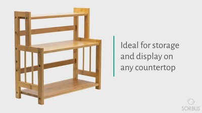Natural Bamboo 3-Tier Countertop Organizer and Spice Rack