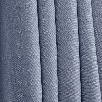 Cornflower Blue Cotton Polyester Grommet Pleated Window Panel