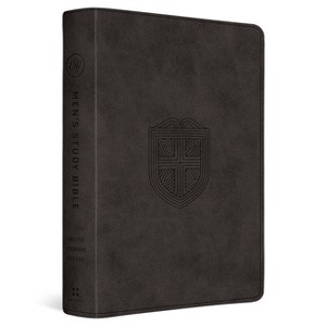 ESV Men's Study Bible (Trutone, Charcoal, Shield Design) - (Leather Bound) - 1 of 1