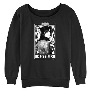 Junior's Beetlejuice Beetlejuice Astrid Black and White Tarot Card Sweatshirt - 1 of 4