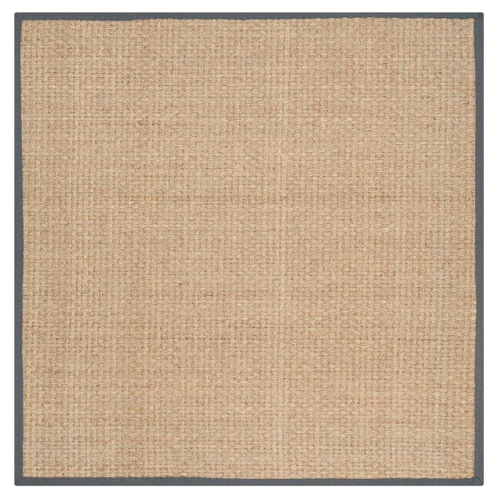 Natural Fiber Rug - Natural/Dark Gray - (8'x8' Square) - Safavieh