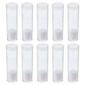 Unique Bargains Plastic Collector Round Coin Tubes with Screw Lids 10 Pcs - 1 of 4
