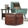 Erving Square Pouf Brown - WyndenHall: Genuine Buffalo Leather, Mid-Century Modern, No Assembly Required - image 2 of 4