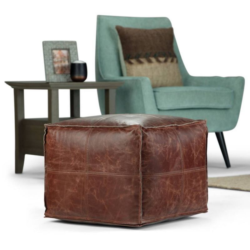 Erving Square Pouf Brown - WyndenHall, 3 of 9