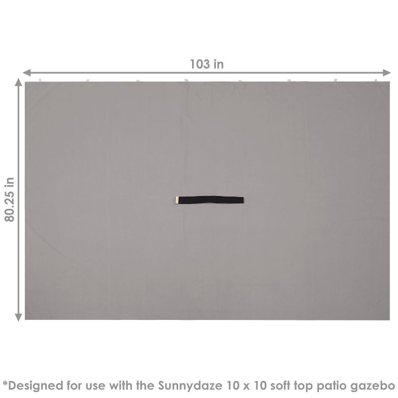 Sunnydaze Outdoor Gazebo 4-Piece Polyester Fabric Privacy Sidewall Set for 10' x 10' Gazebo - 80" H x 103" W, 3 of 9