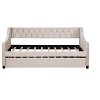 LOVMOR Velvet Daybed with Trundle, Upholstered Tufted Sofa Day Bed, for Bedroom, Guest Room Furniture - 2 of 4