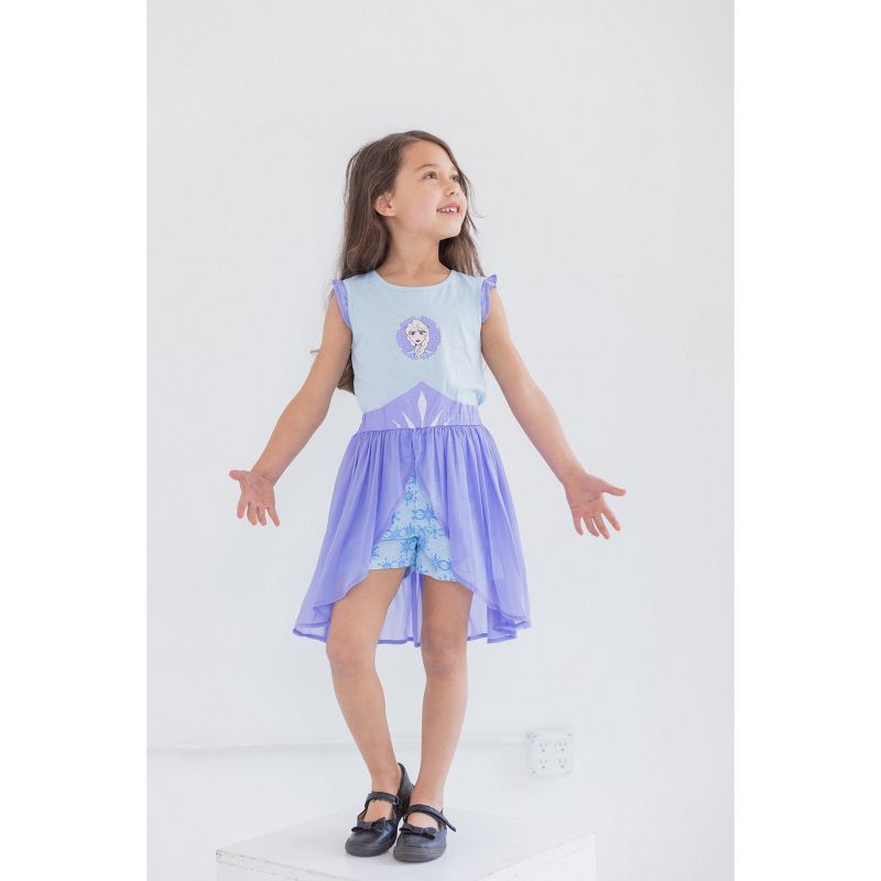 Disney Princess Moana Frozen Rapunzel Jasmine Belle Girls Romper and Skirt Toddler, 4 of 9
