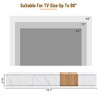 LOVSON Modern TV stand for TVs up to 88", faux marble and walnut grain finish, with 4 storage drawers, for living room,White - 4 of 4