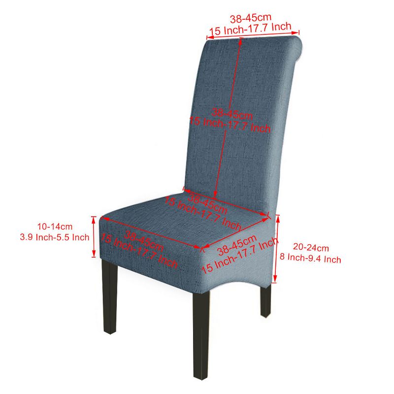 PiccoCasa Stretch Spandex High Back Dining Chair Cover Chair Seat Protector, 2 of 4