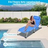 PAGED Outdoor Patio Chaise Lounge Chair, 3-in-1 Heavy Duty Tanning Chair with Face Hole and 5-Position Folding for Portable Lay Flat Beach, Pink - 2 of 4