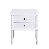 Sapphtopaz Modern Nightstand with 2 Drawers Carved Bamboo Bedside Table with Brass Knobs & Wooden Legs Night Stand for Bedroom, Living Room - 2 of 4