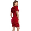 Coolmee Women V Neck Short Sleeve Pullover Hooded Kangaroo Pocket Sweatshirt Casual Hoodie Ribbed Hem Mini Dress - 3 of 4