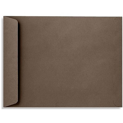 LUX 10" x 13" 70lbs. Open End Envelopes Chocolate Brown 50/Pack EX4897-17-50