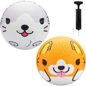 SCS Direct Gaga Pet Themed Playground Balls (8.5 inches) w Air Pump- Durable Rubber Pack for Recess Dodgeball, Kickball - Fun Spring Outdoor Toy - 1 of 4