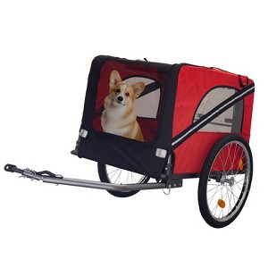 VisioGear Dog Bike Stroller, Pet Cart Bicycle with 3 Entrances, Wheels and Mesh Screen, Red & Black, 53.93"*29.13"*31.49" - 1 of 4