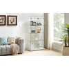 Ridstar 66..3 in. H 4-Tier Floor-Standing Double-Door Glass Storage Cabinet with 4 Shelves & 2 Locks-White - 3 of 4
