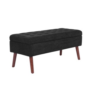 NicBex Storage Ottoman Bench for Bedroom,Leather and Linen Storage Bench with Solid Wood Legs,Ottoman for Living Room,Bedroom,Entryway - 1 of 4