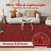 Large 9x12 Ft Christmas Area Rug – Washable, Soft Non-Slip Indoor Carpet for Living Room & Bedroom, Ultra-Thin, Red/Black - 4 of 4