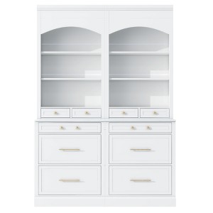 Chery Life Gray Modern 83.7inch High Kitchen Pantry with Faux Marble Top, Cupboard Cabinet with 5 Storage Drawers and Adjustable Shelf, Set of 2 - 1 of 4