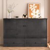 Mjkone Multifunctional Murphy Bed Cabinet Queen Size with USB Charging Station,Drawers & Tri-Folding Mattress - 3 of 4