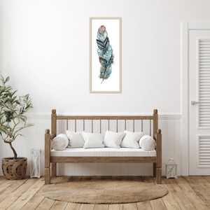 Amanti Art Geometric Feather Single II by Tre Sorelle Studios Wood Framed Wall Art Print - 1 of 4