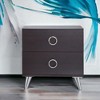 Gulches Black Nightstand, 20 Inch High, 2 Drawers with Round Single - Loop Handles, Metal Legs - 2 of 4