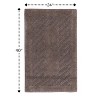 Knightbridge Diagonal Racetrack 100% Cotton Reversible Bath Rug Stone - 2 of 4
