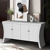 XINGHANZHENXUAN Refined Industrial 4-Door Credenza with Wooden Legs & Bronze Clasps, Storage Cabinet for Modern & Rustic Interiors - 4 of 4