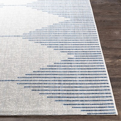 Stephan Blue and Cream Polypropylene Area Rug 4'3" x 5'11"