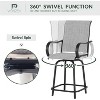 Simple Trending 4, Bar Height Patio Chairs, High Top Patio Chairs, Supports 300 lbs (Grey Fabric) - 2 of 4