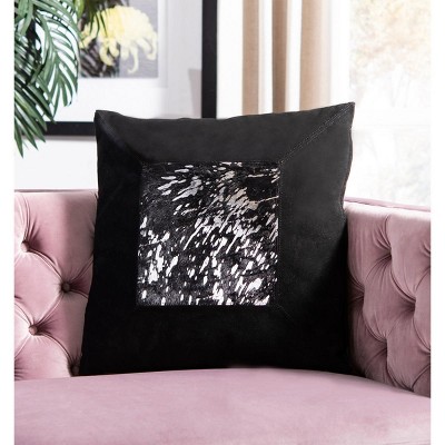 Sonoma Black and Silver Metallic Cowhide 20" Pillow