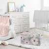 Sweet Jojo Designs Girl Fabric Storage Toy Bin Watercolor Floral Grey and Pink - 2 of 4