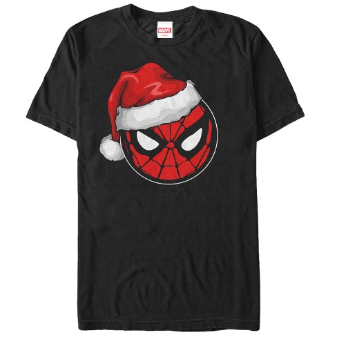 Men's Marvel Christmas Spider-man Santa Hat T-shirt : Target