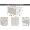 Summit Adventure Storage Bins with Lid,Decorative Boxes with Soft Rope Handles,Foldable Basket,Mixing of Beige,White & Ivory,Large,3-Pack - 2 of 4