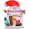 YOOCOZZ  Christmas Decor - 7.5FT Giant Xmas Inflatable Snowman House with Santa Claus and Xmas Tree, Huge Blow Up Xmas Decorations with LED Lights - 2 of 4