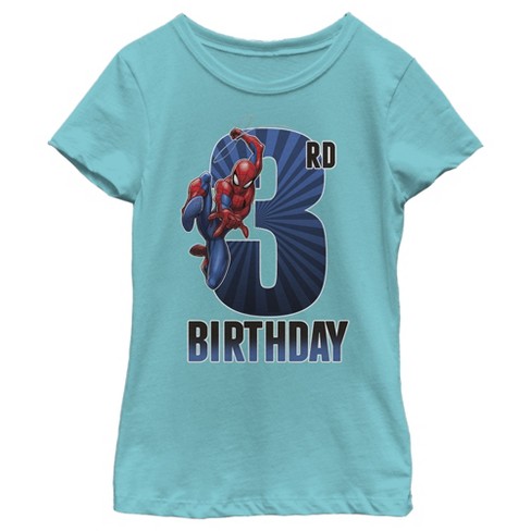 Girl's Marvel Spider-Man Swinging 3rd Birthday T-Shirt - image 1 of 3