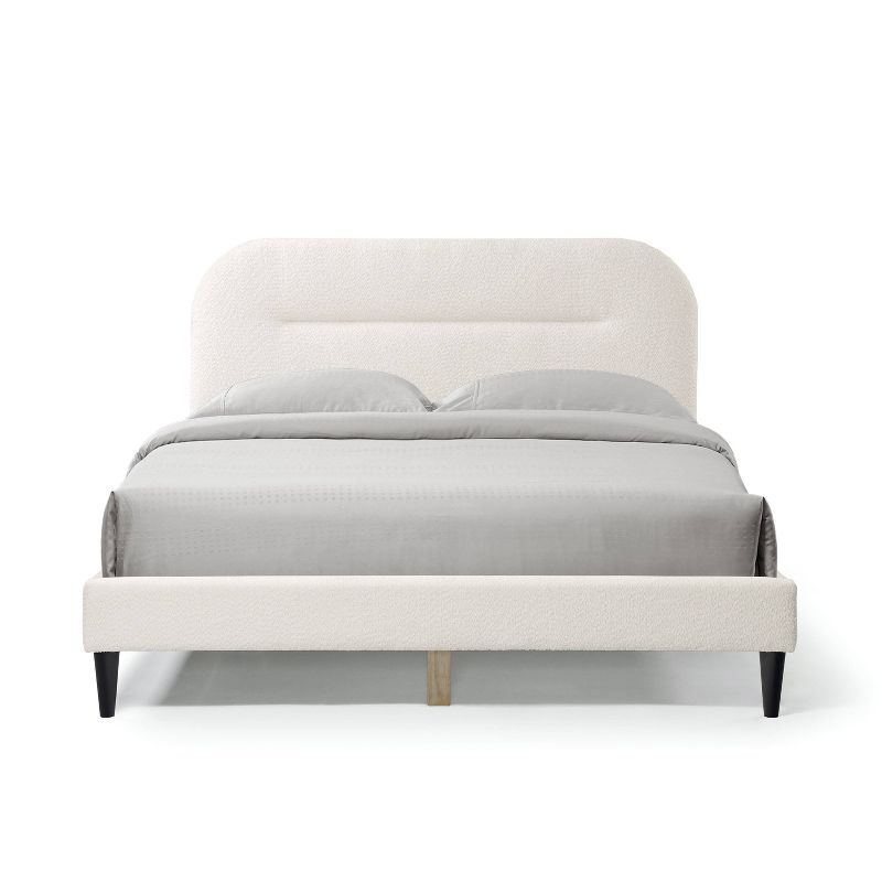 HOMES: Inside + Out Queen Heartwild Modern Boucle Upholstered Rounded Platform Bed White, 6 of 21