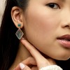 Ross-Simons Labradorite and 1.30 ct. t.w. Emerald Drop Earrings in 18kt Gold Over Sterling - 2 of 3