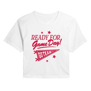 Women's - Instant Message - Ready For Game Day Cropped Graphic T-Shirt - 1 of 4