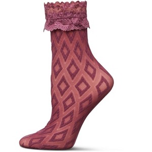 Memoi Women's 3-Diamondsional Crew Socks - 1 of 2