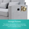 4-Seater Linen Sofa, Armrest Pockets, 4 Pillows, Minimalist, for Living Room & Apartment. - 4 of 4