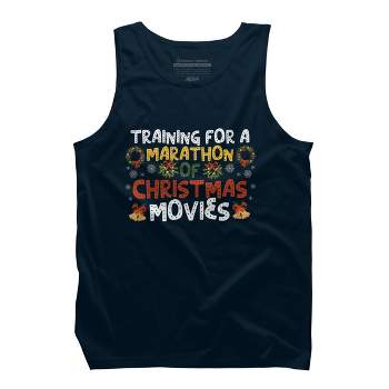 Men's Design By Humans Training For A Marathon Of Christmas Movies By Thingsandthings Tank Top