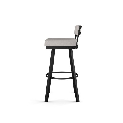 Travis 26" Swivel Counter Stool in Pale Grey Beige and Black