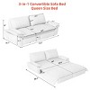 Queen Size Velvet Pull Out Sofa Bed, 3-in-1 Convertible Sleeper Sofa Bed with Armrest, Space-Saving Loveseat Bed with Iron Frame-Baofuwish - 4 of 4