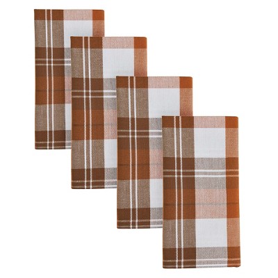 Park Designs Country Plaid Orange Napkin Set Of 4