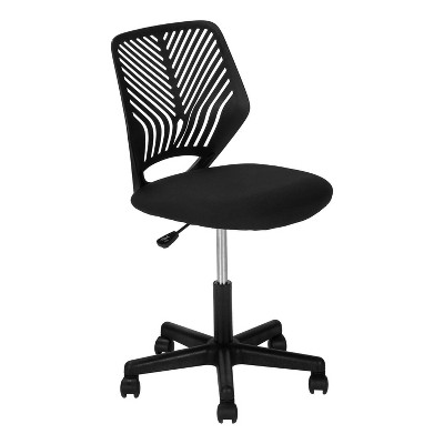 Monarch Specialties Office Chair Adjustable Height Swivel Ergonomic Computer Desk Work Juvenile Metal Fabric Black Contemporary Modern