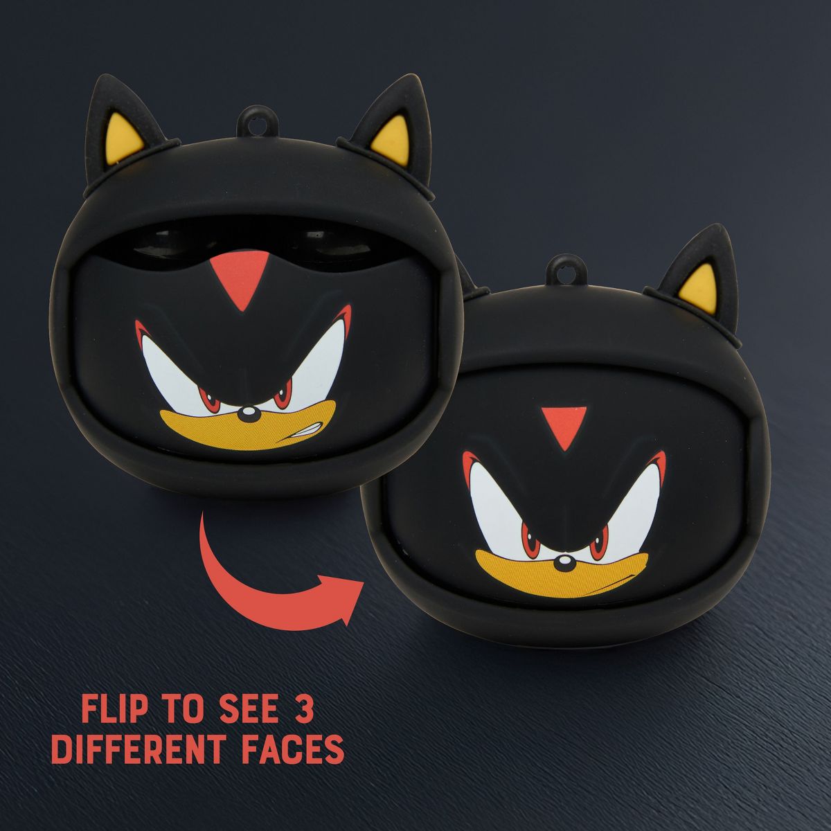 Sonic the Hedgehog Wireless Earbuds 15 Hour Playtime with Noise Cancelling and Flip Case - Shadow - thumbnail 3