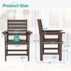 Arceso 18 Inch Outdoor Dining Chair Set of 2, HDPE Weather Patio Dining Chairs, Heavy Duty Outdoor Chairs with Armrest - 2 of 4
